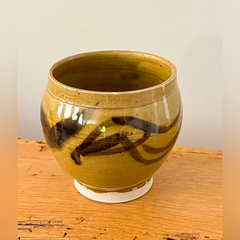 Studio pottery cup - signed